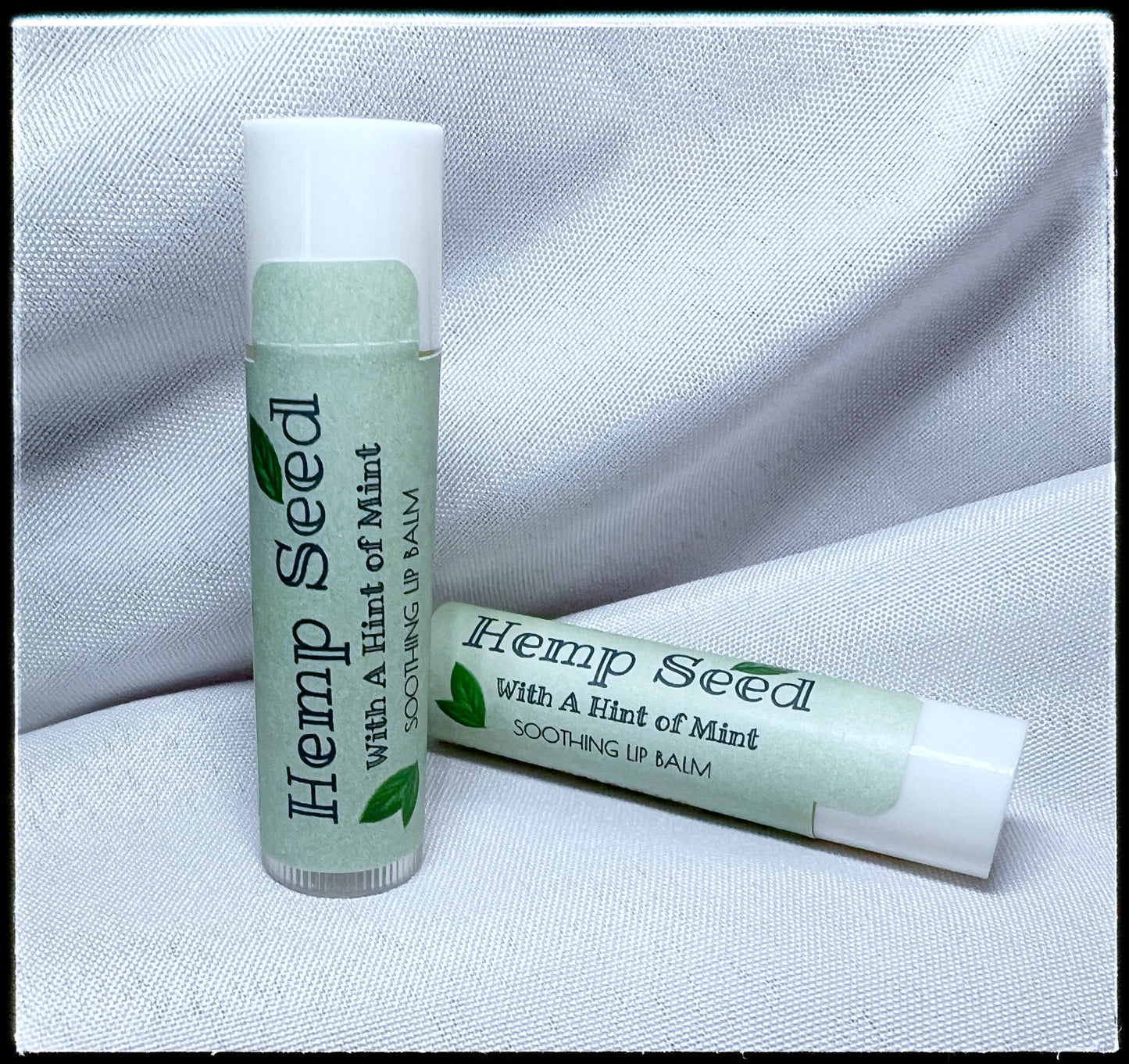 Hemp Seed Soothing Lip Balm with a Hint of Mint.