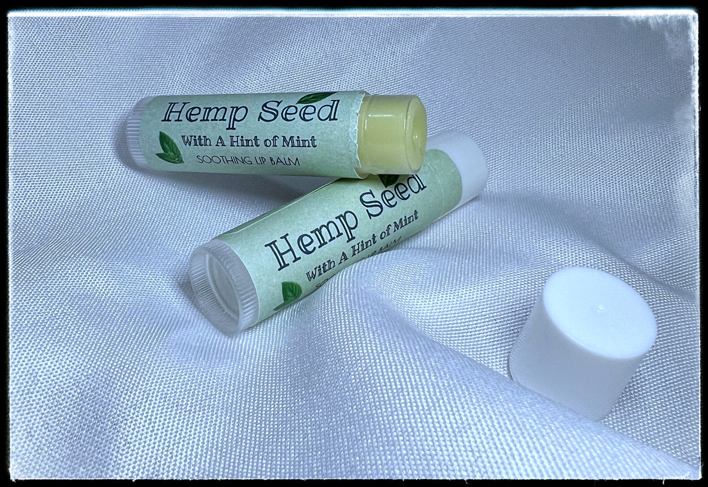 Hemp Seed Soothing Lip Balm with a Hint of Mint.