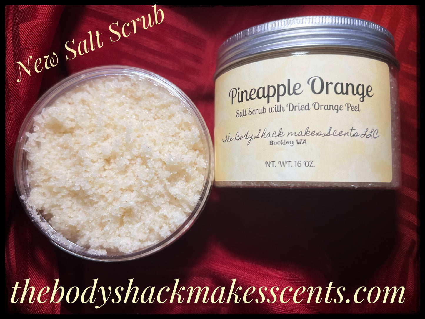 Pineapple Orange Salt Scrub with Dried Orange Peel