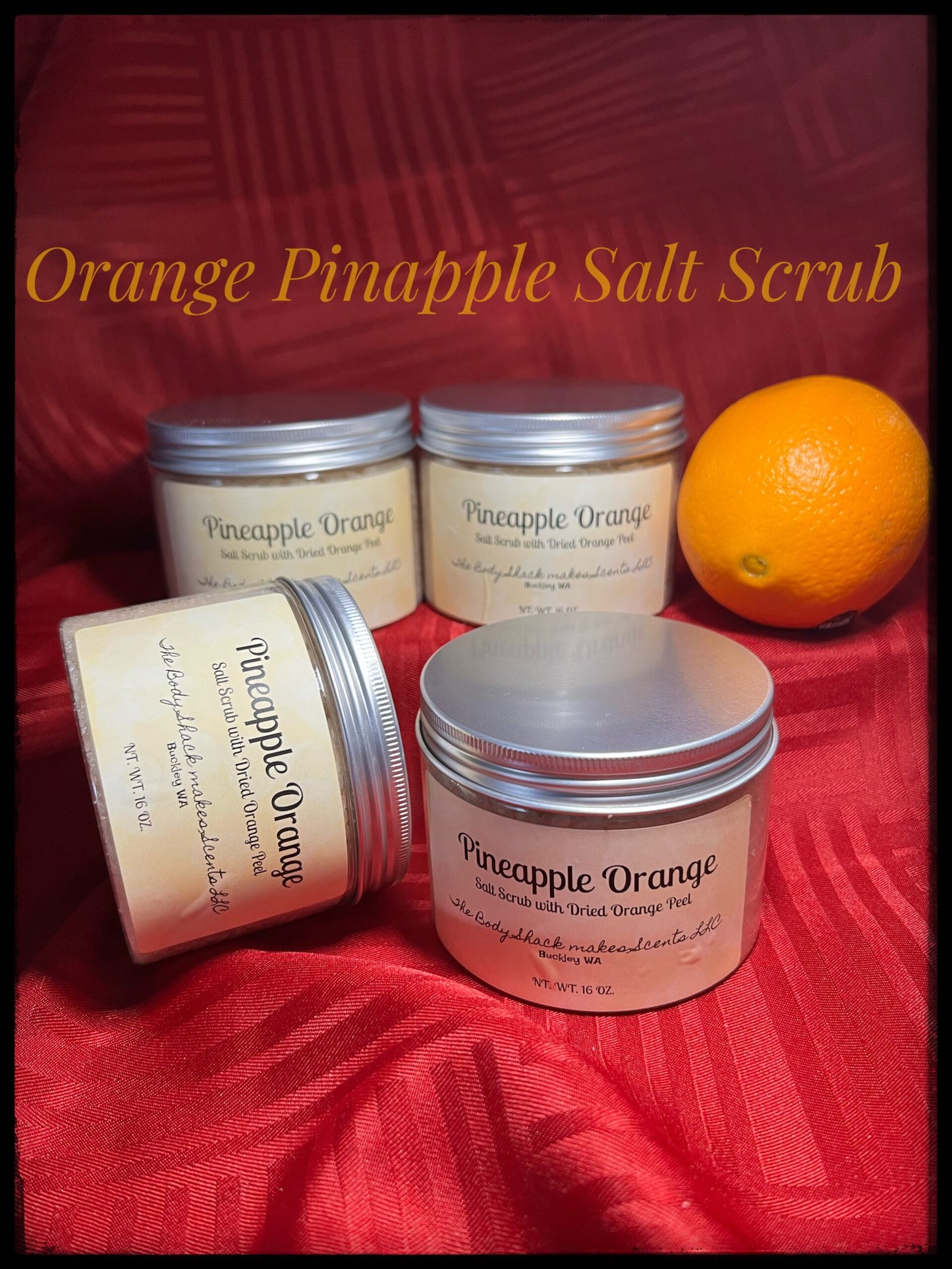 Pineapple Orange Salt Scrub with Dried Orange Peel