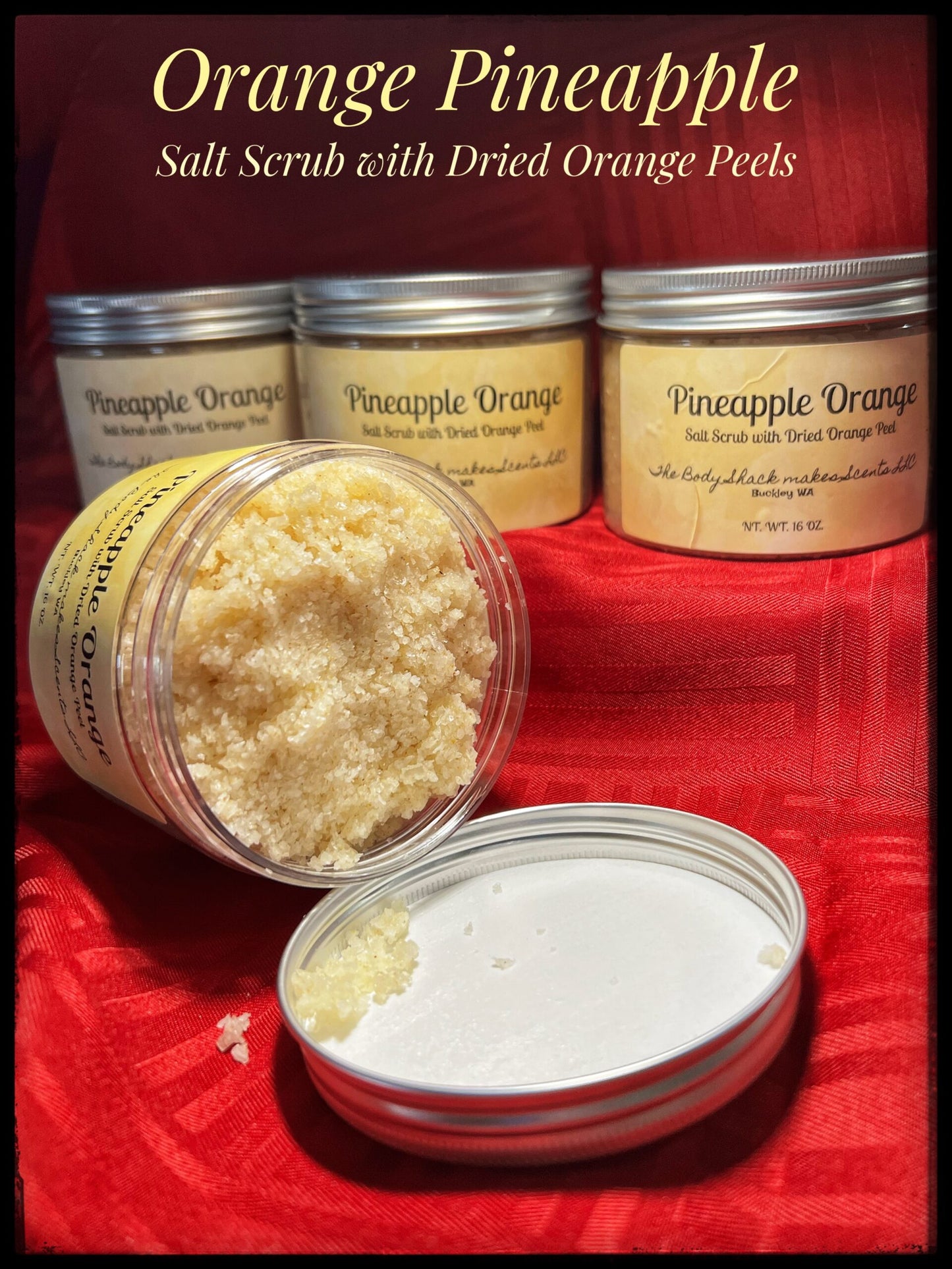 Pineapple Orange Salt Scrub with Dried Orange Peel