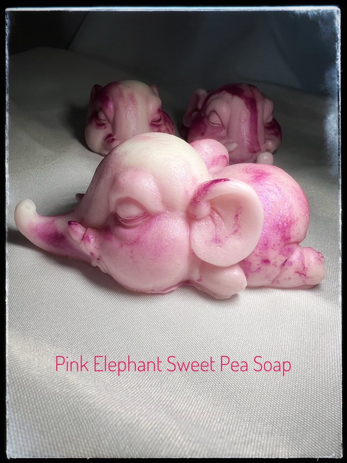 Pink Elephant Sweet Pea Goats Milk Soap